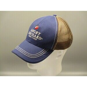 Angry Orchard Hat Cap Snapback Blue Skater Trucker Mesh Hard Cider Men's NEW